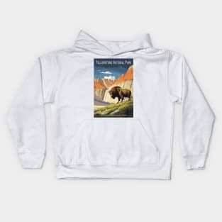 Yellowstone National Park Vintage Poster Kids Hoodie